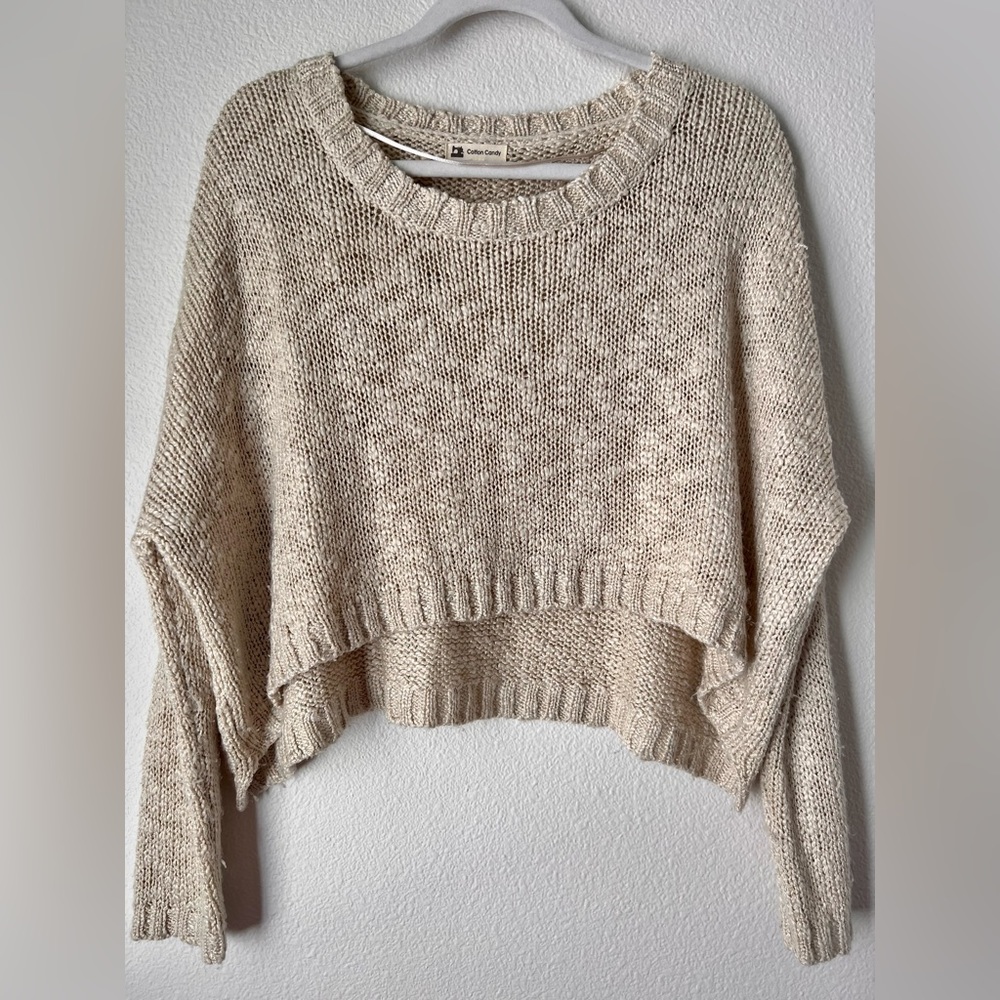 Nasty Gal Cotton Candy Crop Knit Sweater